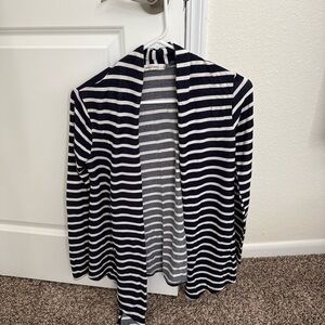 Navy and White Striped Cardigan